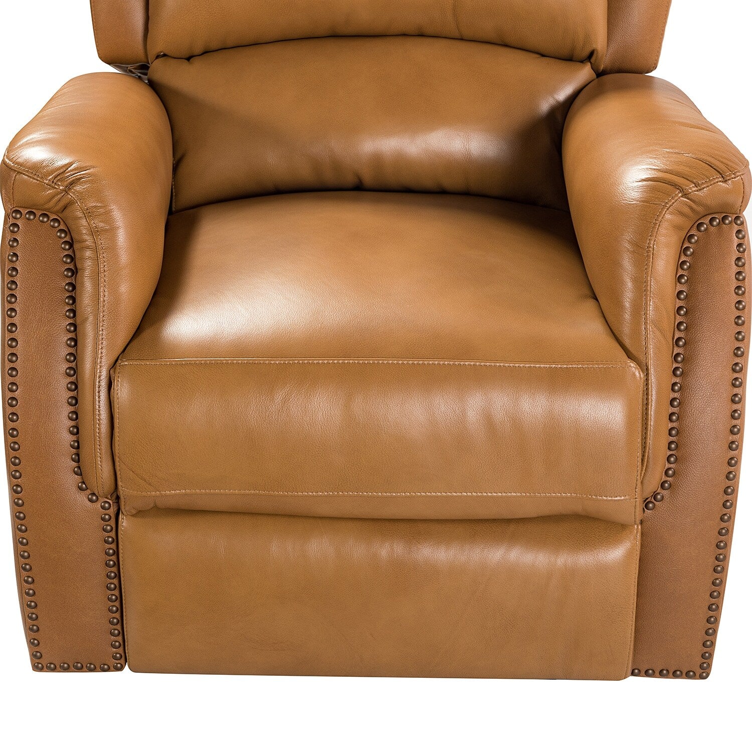 Fauteuil inclinable électrique en cuir véritable Eliseo avec port USB et design à oreilles