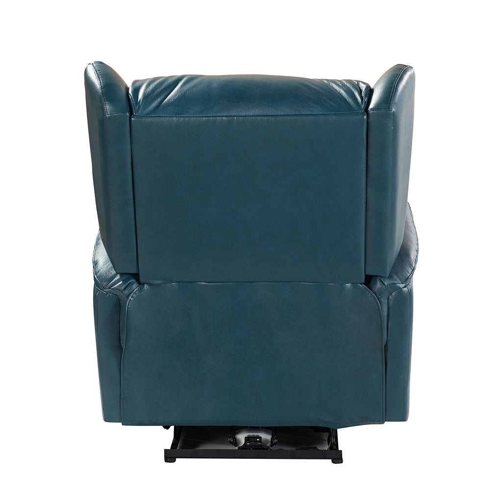 Fauteuil inclinable électrique en cuir véritable Eliseo avec port USB et design à oreilles