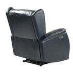 Fauteuil inclinable électrique en cuir véritable Eliseo avec port USB et design à oreilles