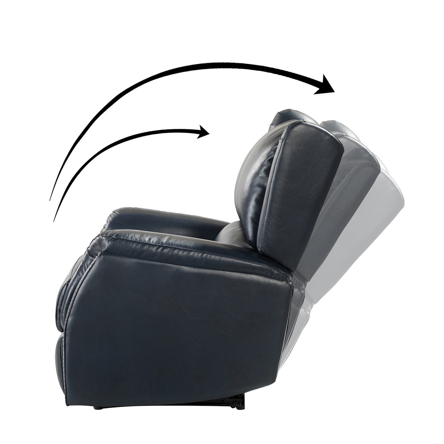 Fauteuil inclinable électrique en cuir véritable Eliseo avec port USB et design à oreilles