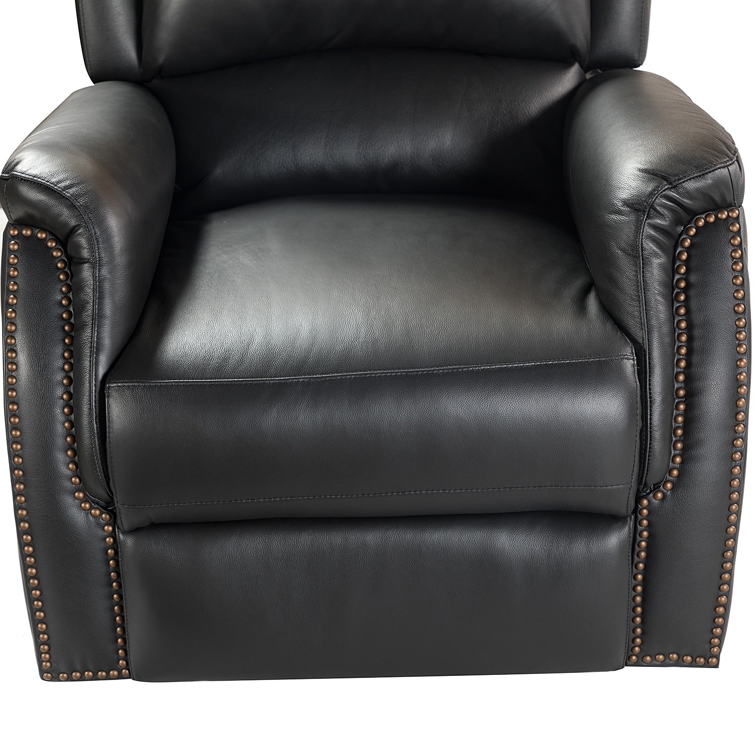 Fauteuil inclinable électrique en cuir véritable Eliseo avec port USB et design à oreilles