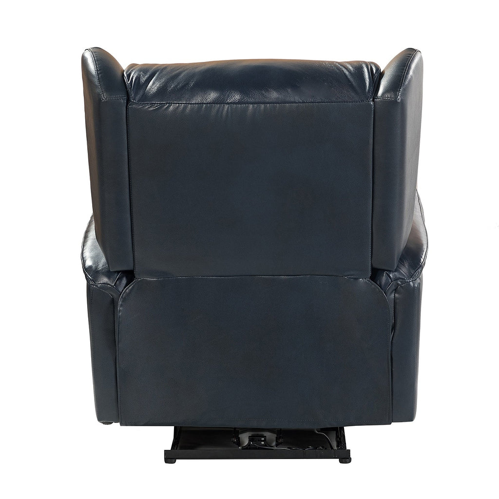 Fauteuil inclinable électrique en cuir véritable Eliseo avec port USB et design à oreilles