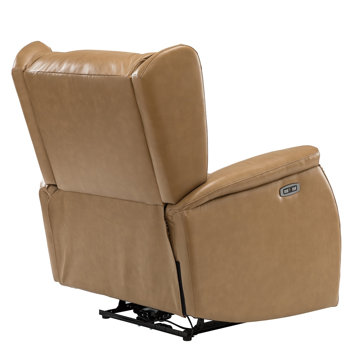 Fauteuil inclinable électrique en cuir véritable Eliseo avec port USB et design à oreilles