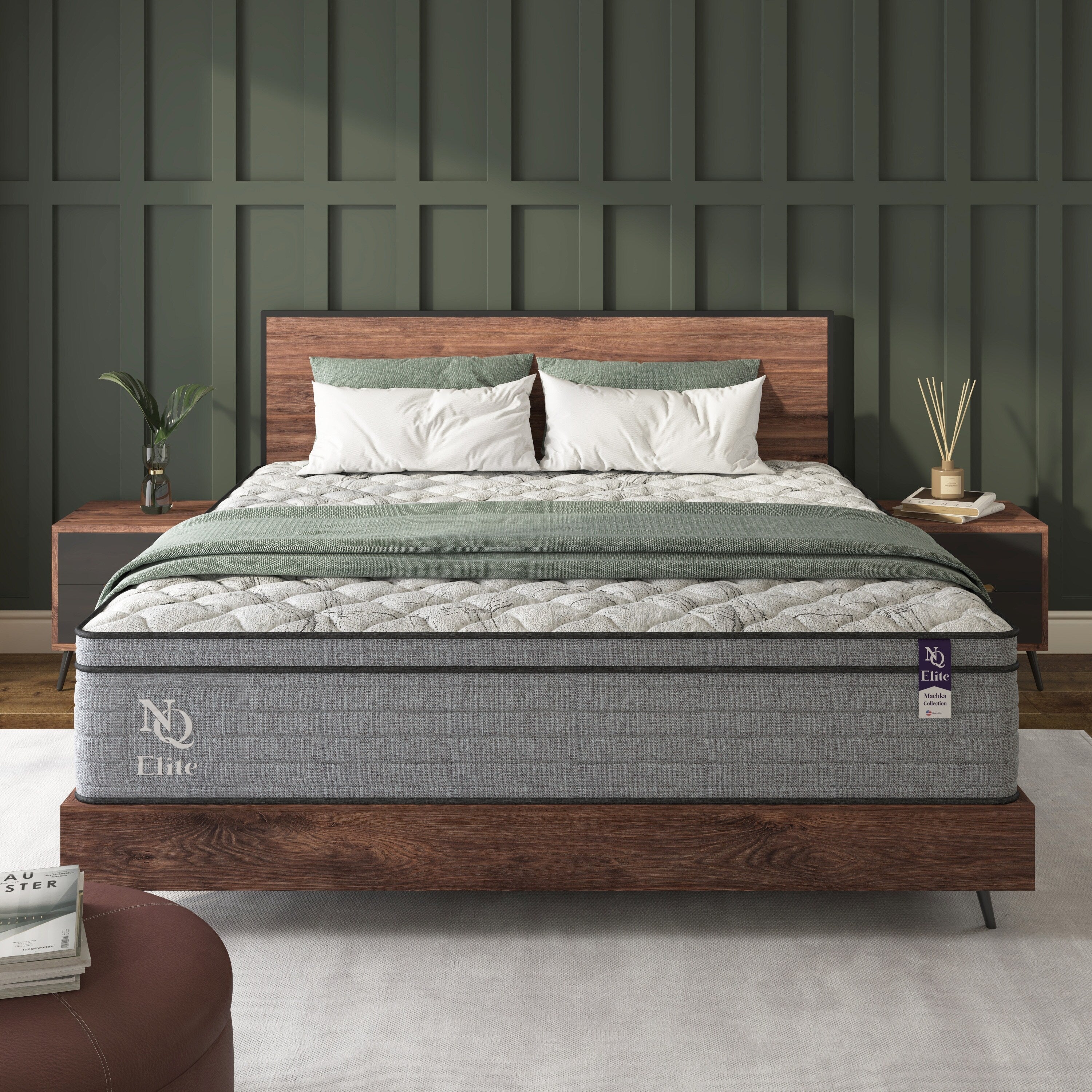 Matelas hybride Machka Elite Series 10 pouces, double, en mousse à mémoire de forme rafraîchissante, certifié CertiPUR-US