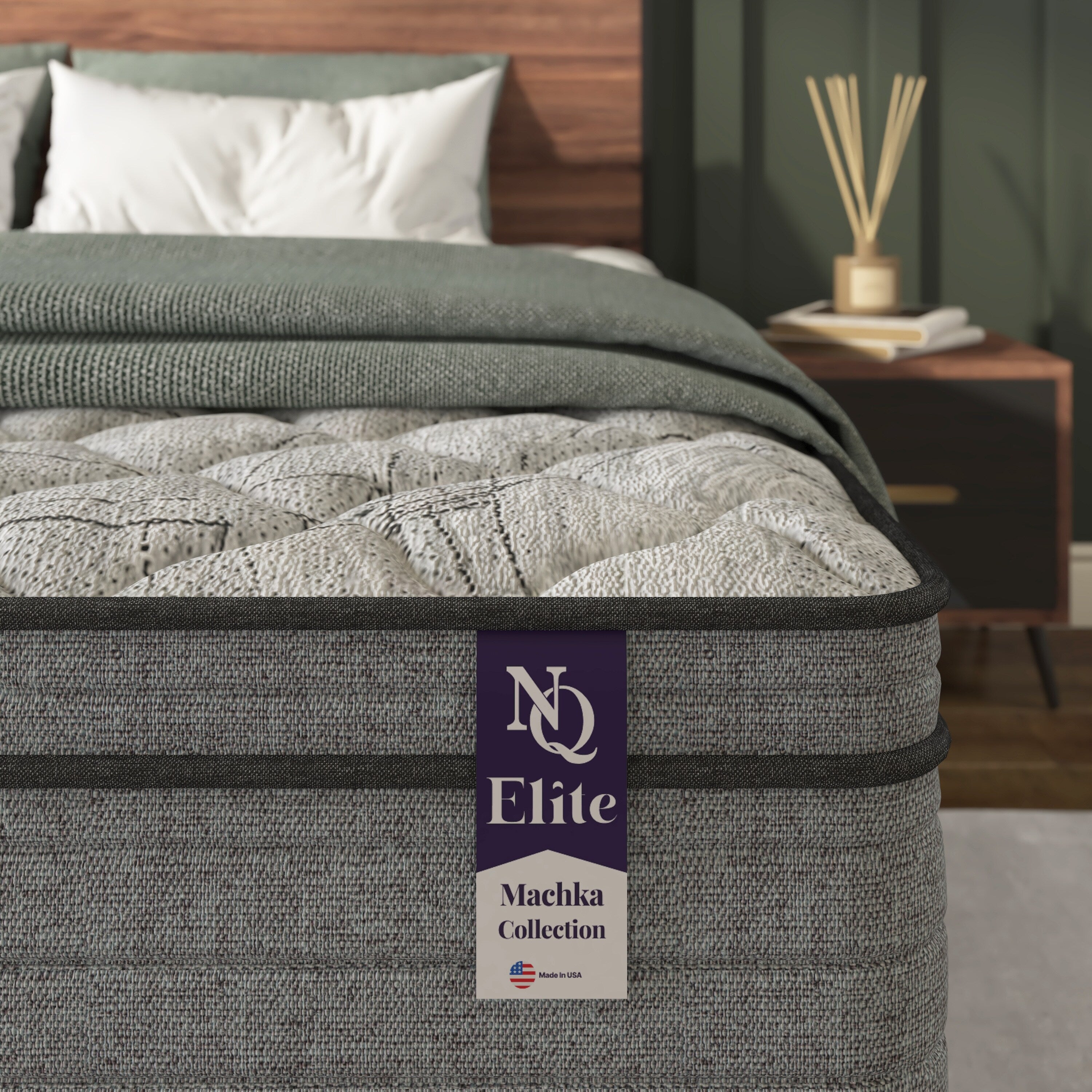 Matelas hybride Machka Elite Series 12 pouces en mousse à mémoire de forme rafraîchissante avec gel, certifié CertiPUR-US