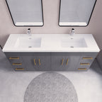 Meuble-lavabo autoportant Eliza de 72 po avec double vasque