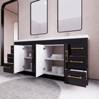 Meuble-lavabo autoportant Eliza de 72 po avec double vasque