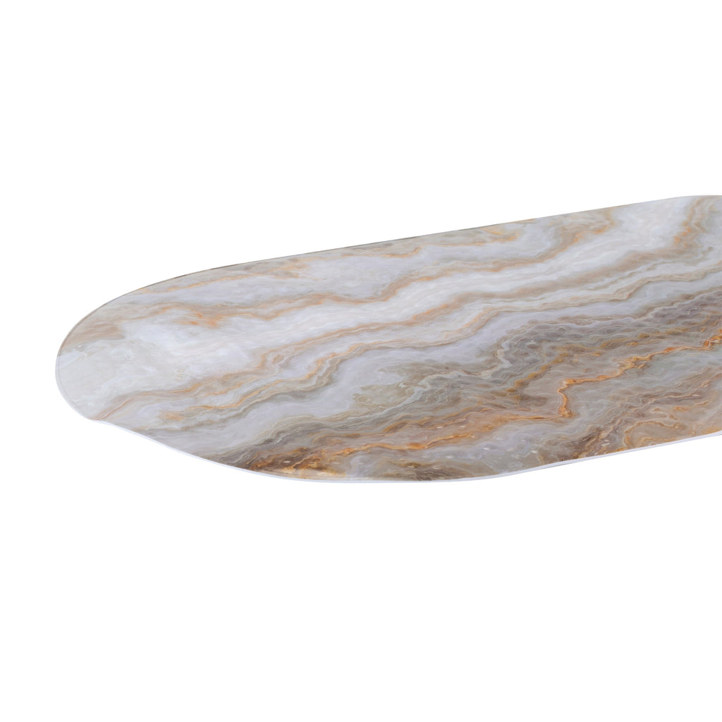 Tapis de bain moussant ovale Elle Decor à imprimé agate