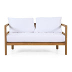 Salon de jardin 4 places en bois d'acacia Ellendale avec coussins par Christopher Knight Home