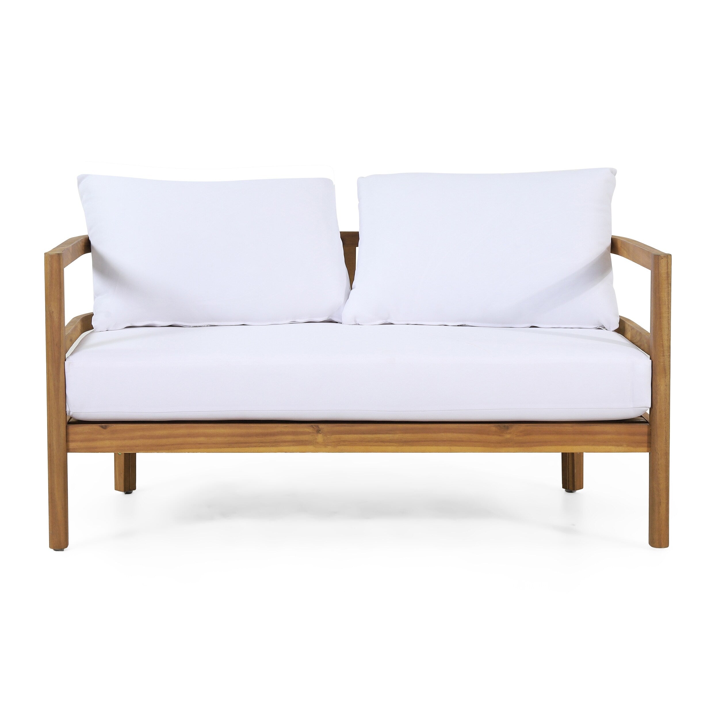 Salon de jardin 4 places en bois d'acacia Ellendale avec coussins par Christopher Knight Home