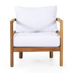 Fauteuils club d'extérieur Ellendale en bois d'acacia avec coussin par Christopher Knight Home