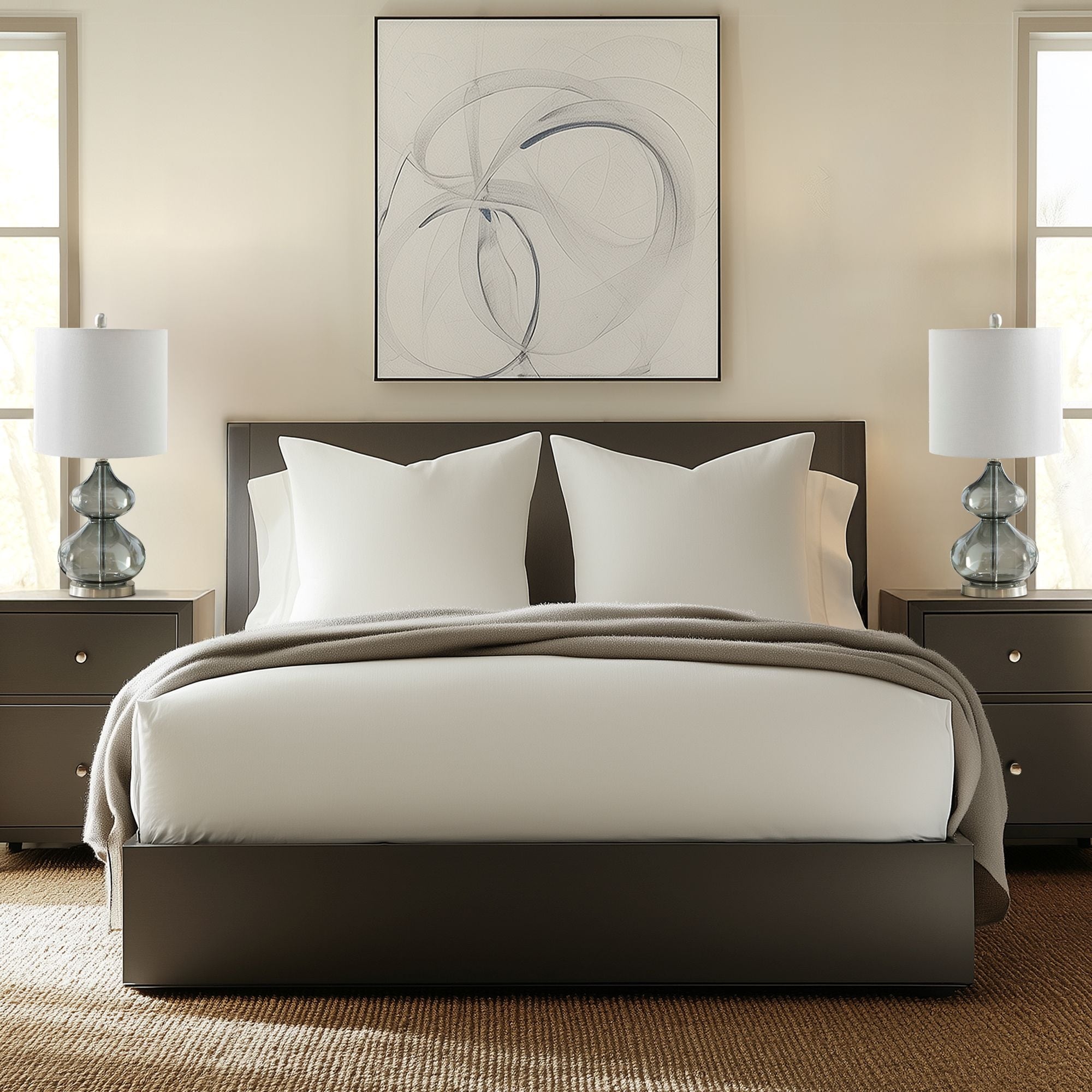 Lampe de table en verre courbé Ellipse, lot de 2