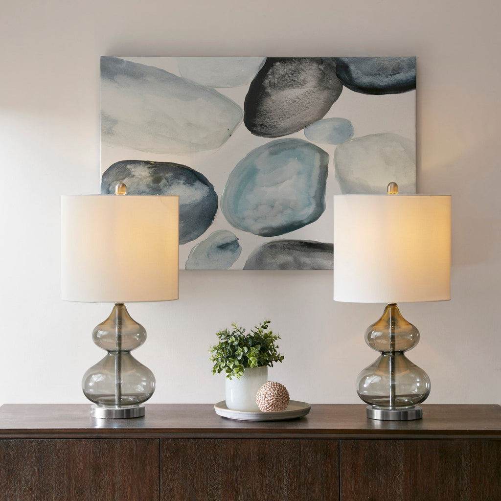 Lampe de table en verre courbé Ellipse, lot de 2