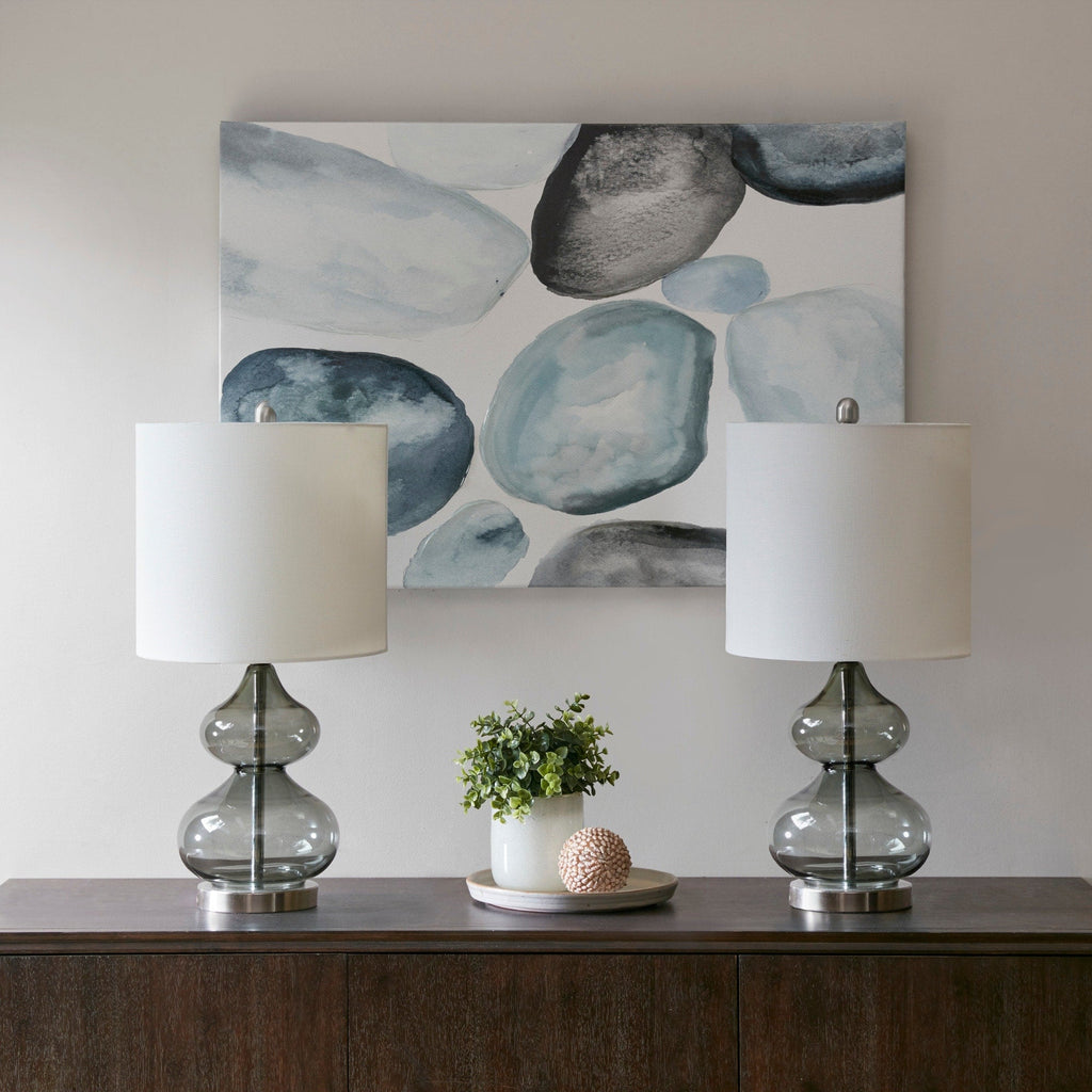 Lampe de table en verre courbé Ellipse, lot de 2