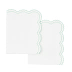 Parure de couette et taie d'oreiller double en percale de coton brodée et festonnée