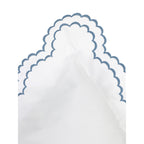 Parure de couette et taie d'oreiller double en percale de coton brodée et festonnée