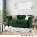 Canapé Chesterfield capitonné Emerald 61,75 avec têtes de clous et pieds