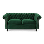 Canapé Chesterfield Emerald à boutons capitonnés avec têtes de clous