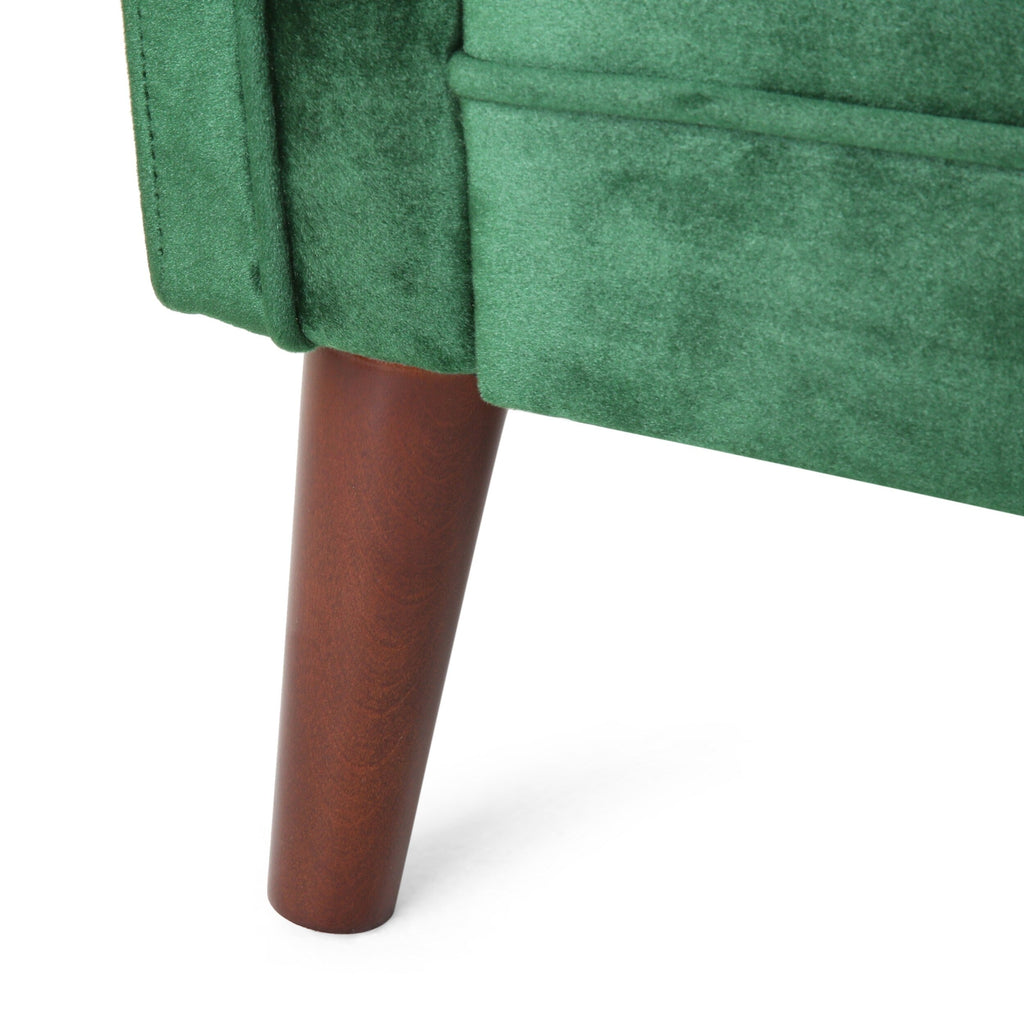 Canapé capitonné à boutons Emerald Loveseat avec pieds en bois