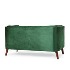 Canapé capitonné à boutons Emerald Loveseat avec pieds en bois