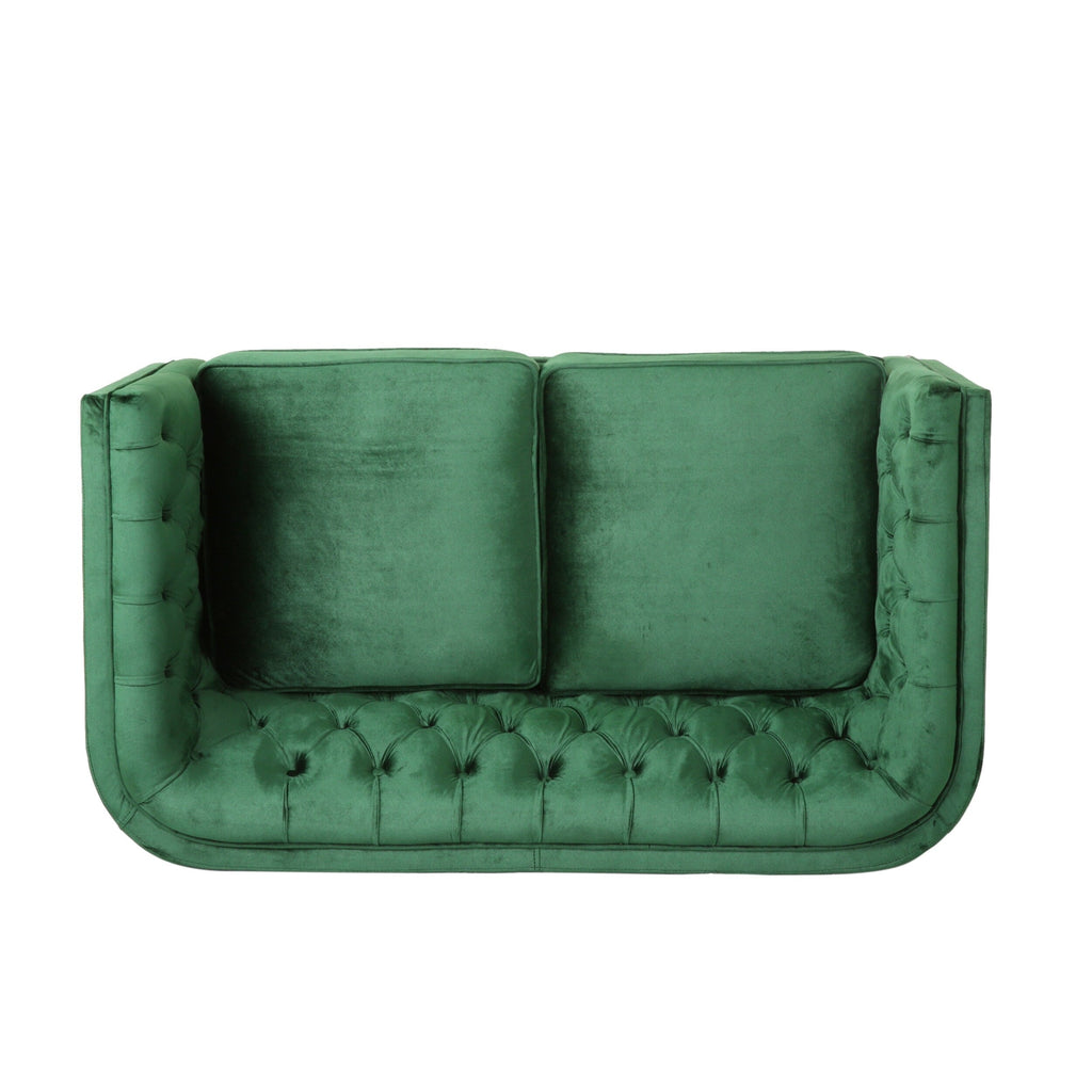 Canapé capitonné Emerald Modern 53,5 avec pieds en bois pour le salon