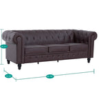 Canapé Chesterfield Élégance, Confort luxueux pour salons cosy, Canapé moderne du milieu du siècle, Élégance, Canapé 3 places