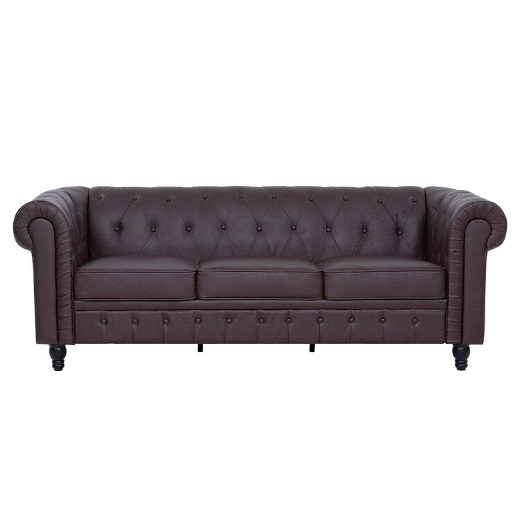 Canapé Chesterfield Élégance, Confort luxueux pour salons cosy, Canapé moderne du milieu du siècle, Élégance, Canapé 3 places