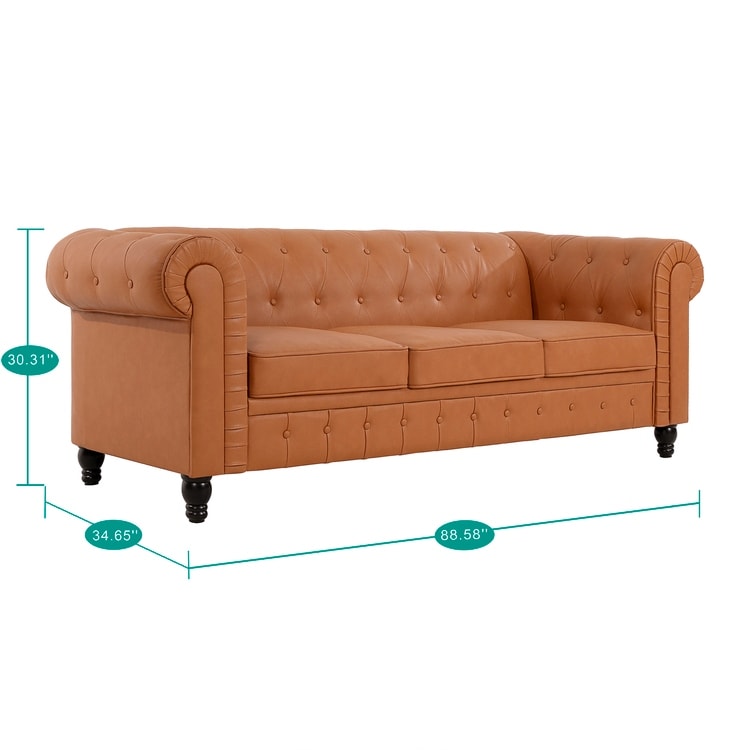 Canapé Chesterfield Élégance, Confort luxueux pour salons cosy, Canapé moderne du milieu du siècle, Élégance, Canapé 3 places