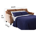 Canapé-lit queen-size Emilia, 3 coussins décoratifs, polyester marron