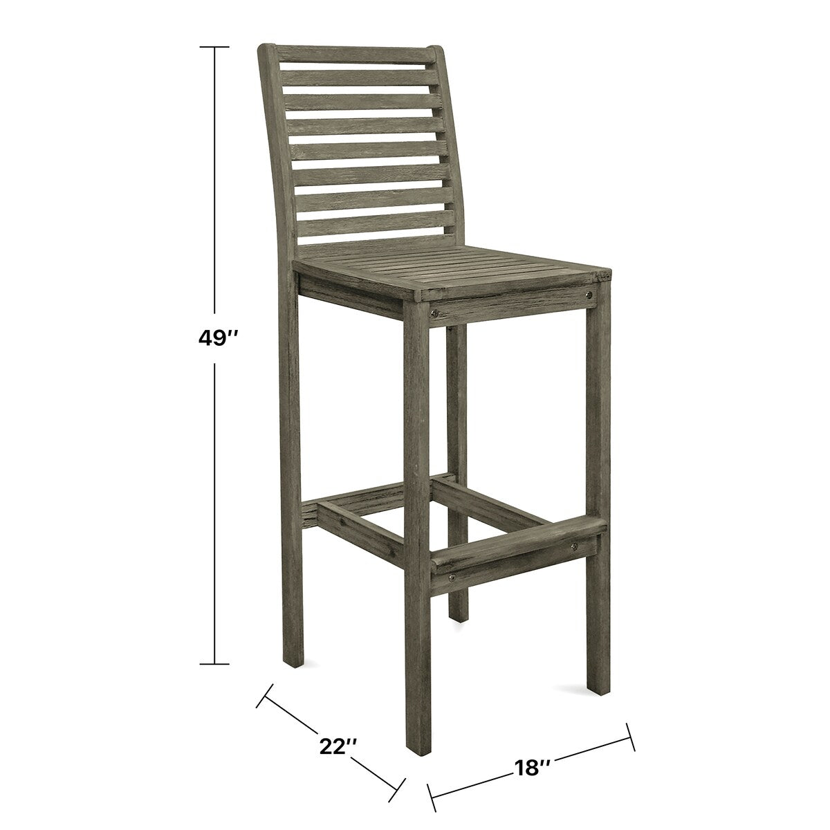 Ensemble de salle à manger avec table de bar et chaises en bois Emilio