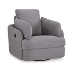 Fauteuil inclinable pivotant manuel Emmett, polyester gris, 2 coussins