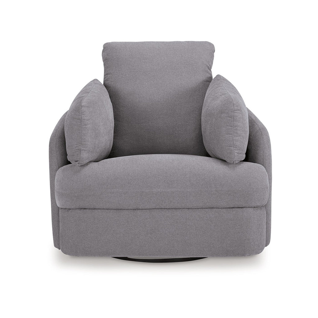 Fauteuil inclinable pivotant manuel Emmett, polyester gris, 2 coussins