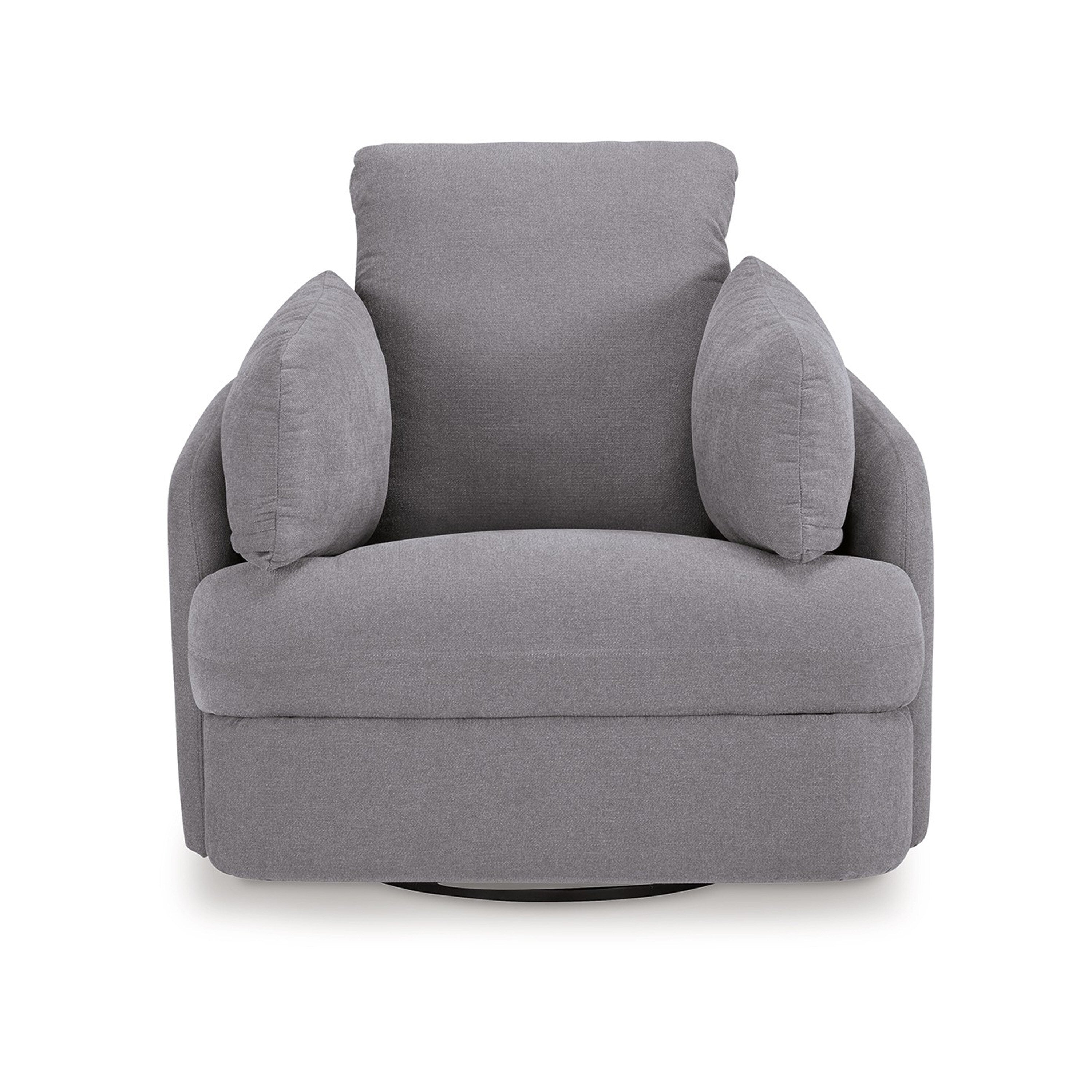 Fauteuil inclinable pivotant manuel Emmett, polyester gris, 2 coussins