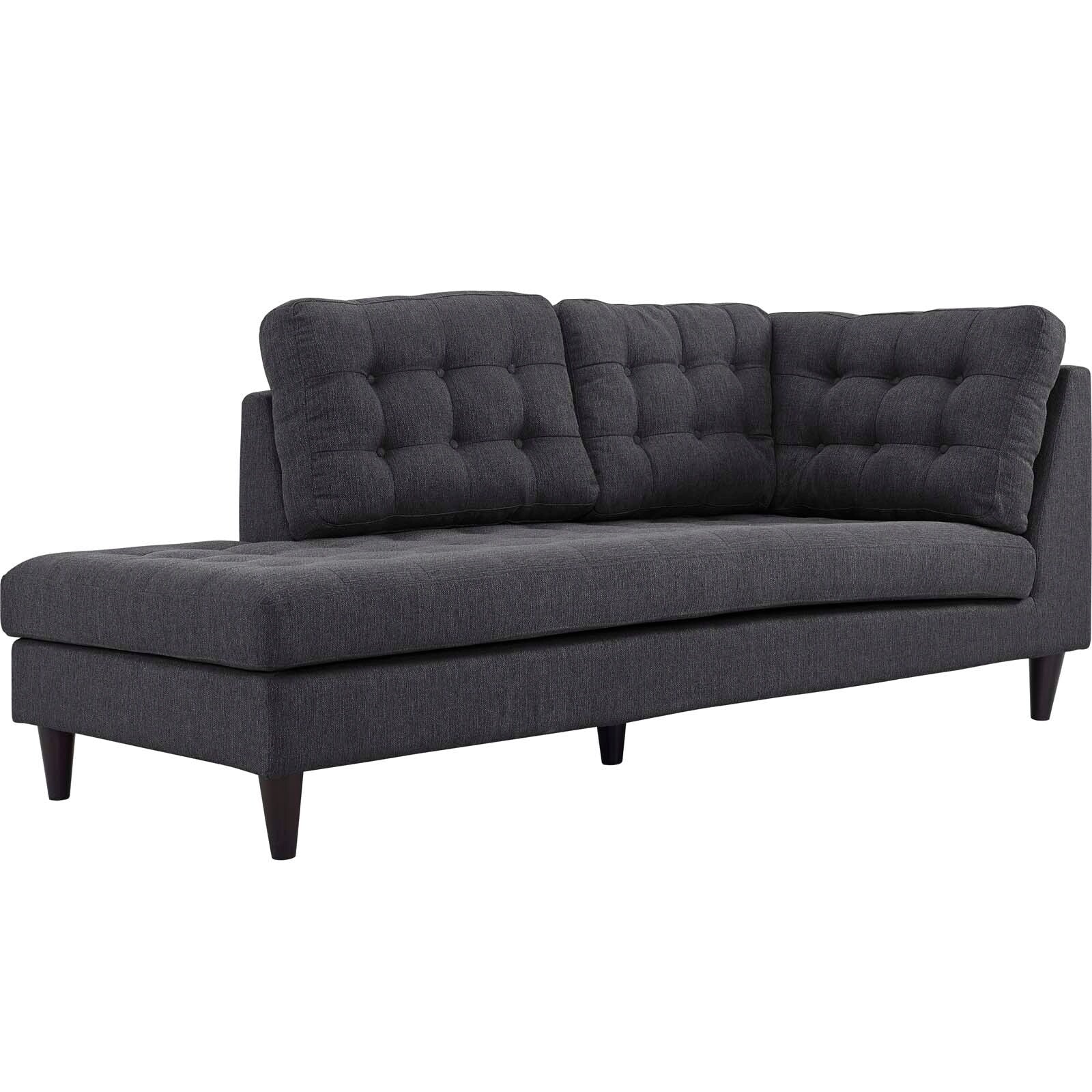 Chaise longue rembourrée en tissu Carson Carrington Humlebaek Empress