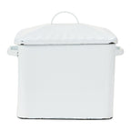 Boîte à pain en métal émaillé avec message sur le pain