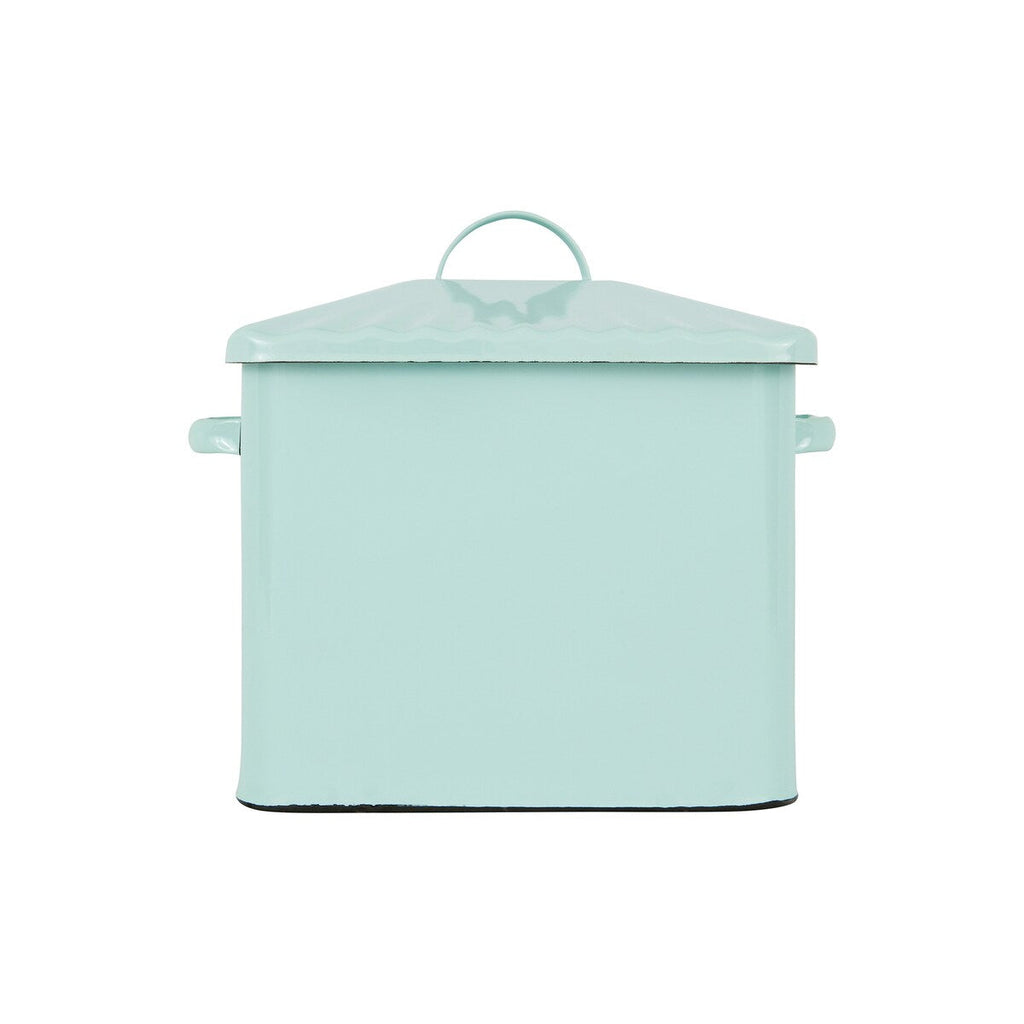 Boîte à pain en métal émaillé avec message sur le pain