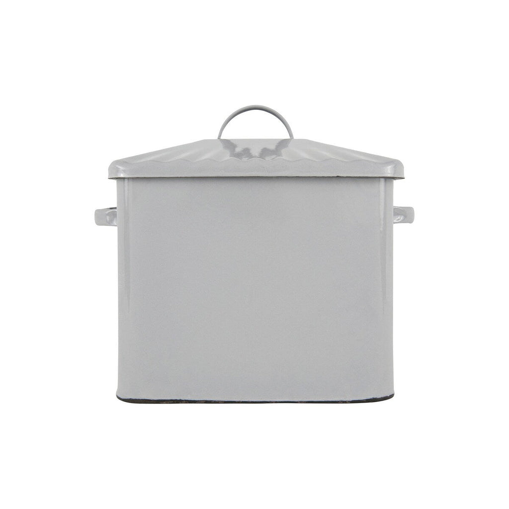 Boîte à pain en métal émaillé avec message sur le pain