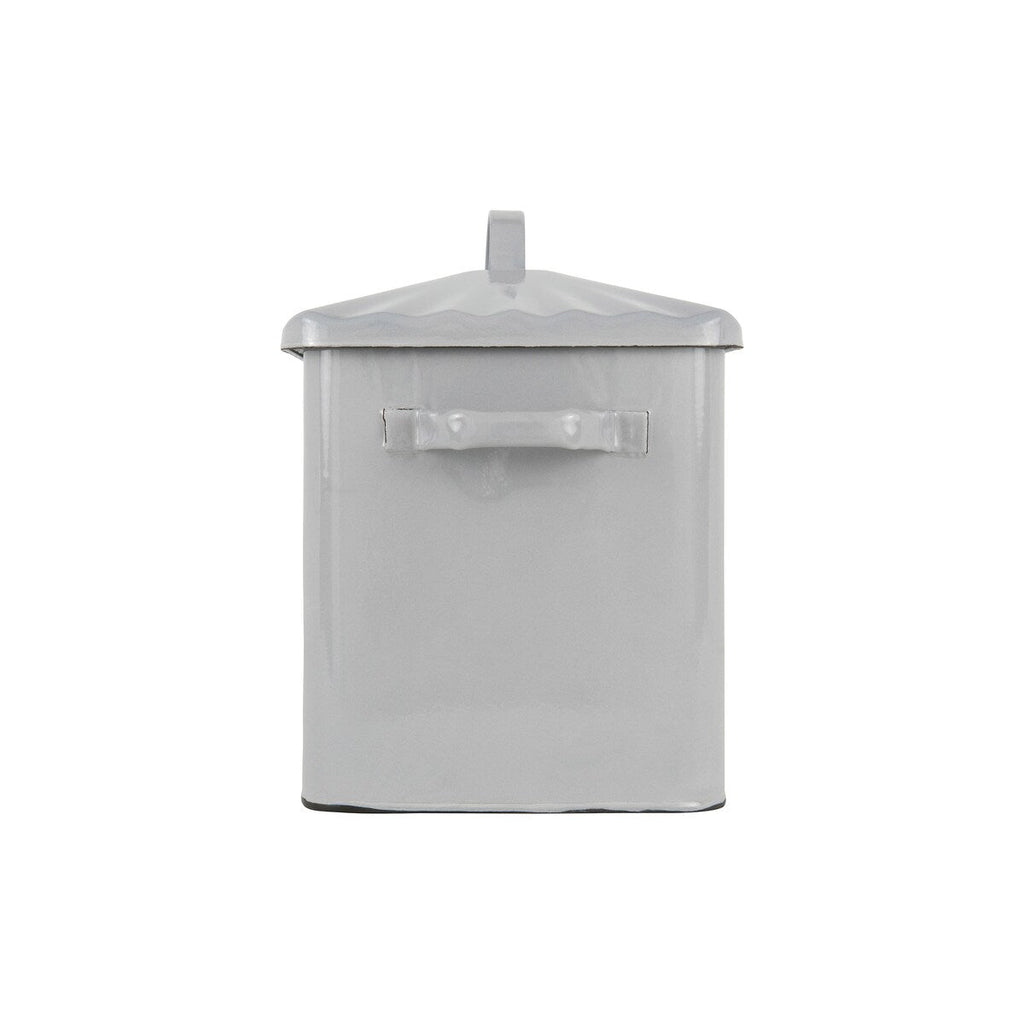 Boîte à pain en métal émaillé avec message sur le pain