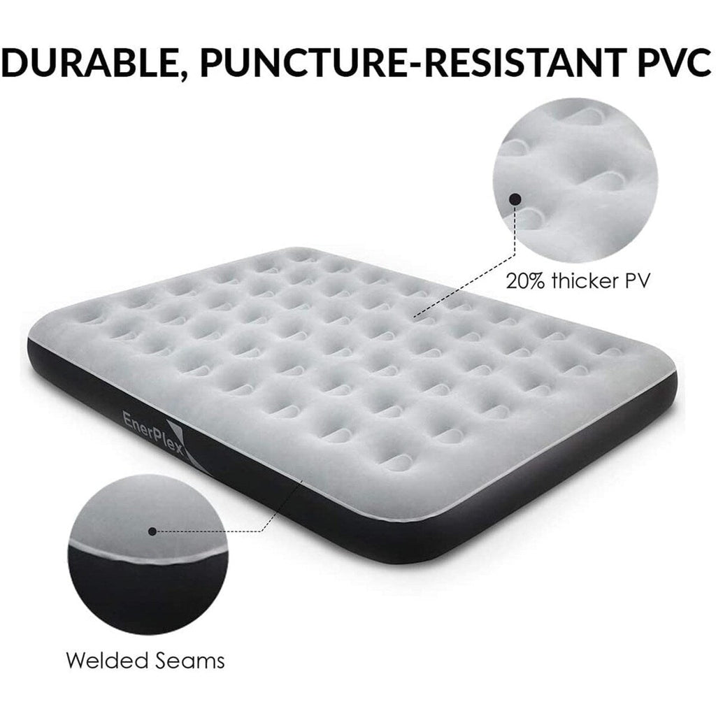 Matelas pneumatique de camping EnerPlex Never-Leak avec pompe - Queen