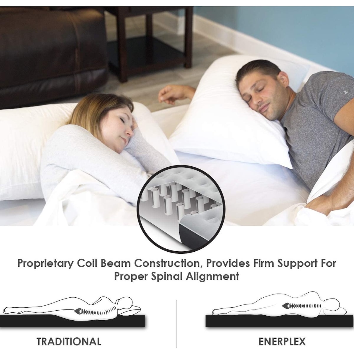 Matelas pneumatique de camping EnerPlex Never-Leak avec pompe - Queen