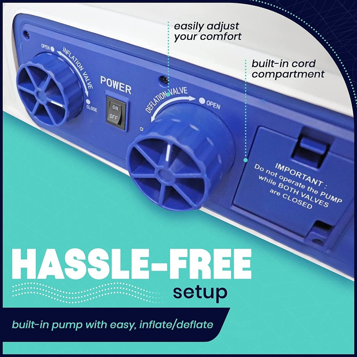 Matelas pneumatique EnerPlex Premium à double pompe - Taille Queen