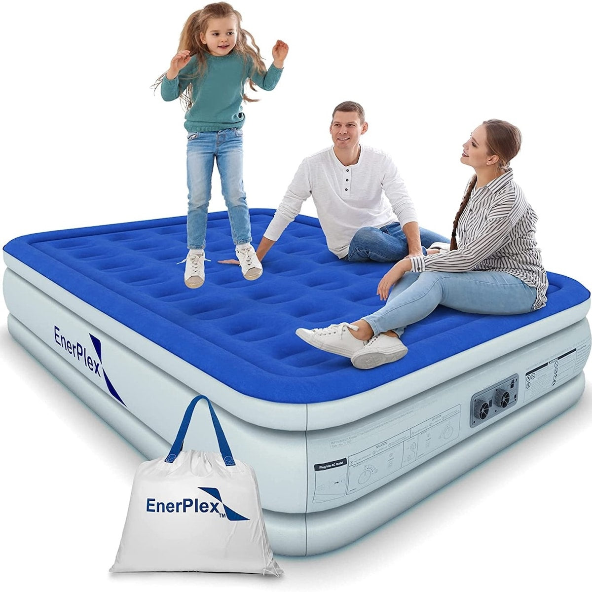 Matelas pneumatique EnerPlex Premium à double pompe - Taille Queen - 16