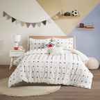 Parure de couette Ensley en coton jacquard à pompons par Intelligent Design Kids