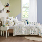 Parure de couette Ensley en coton jacquard à pompons par Intelligent Design Kids