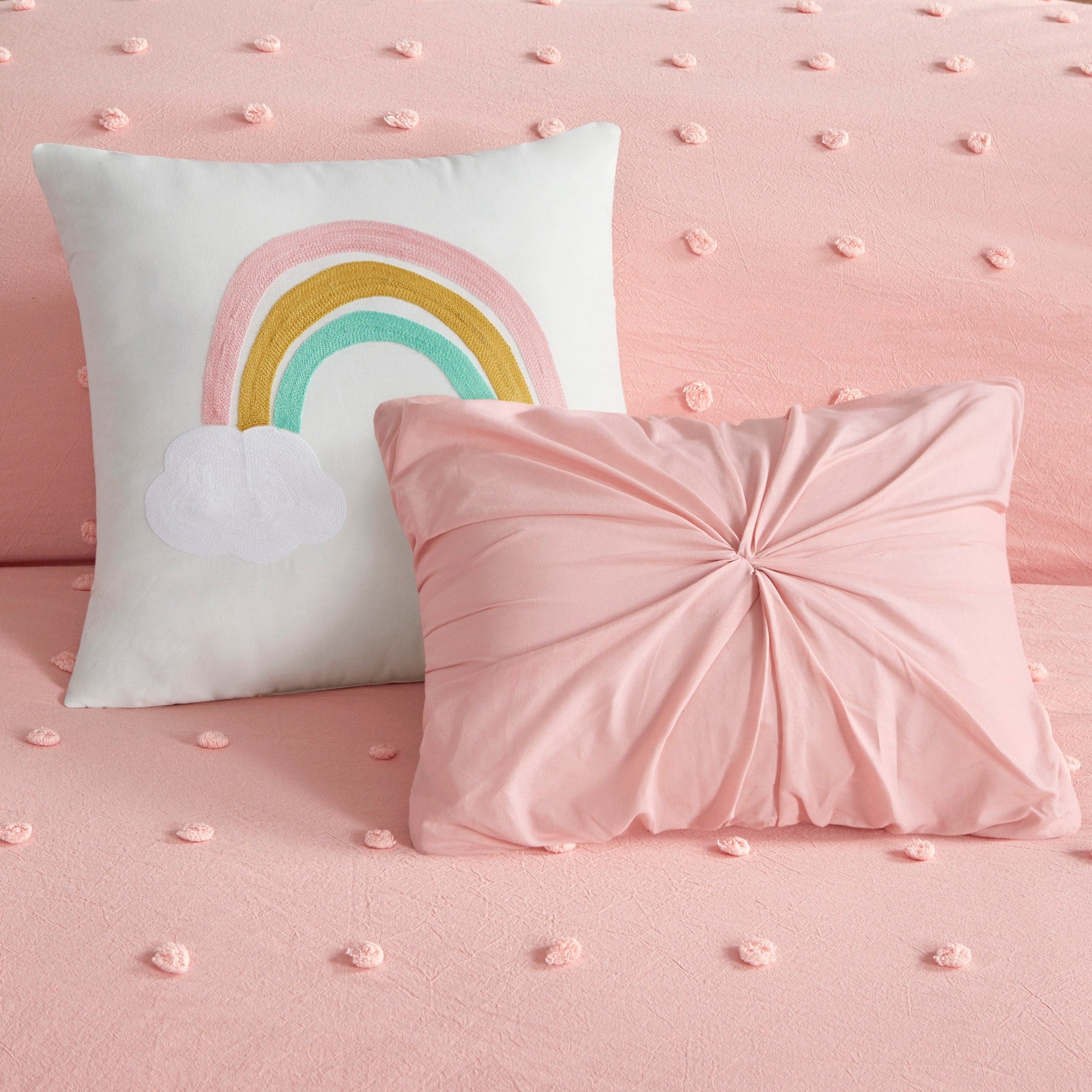 Parure de couette Ensley en coton jacquard à pompons par Intelligent Design Kids