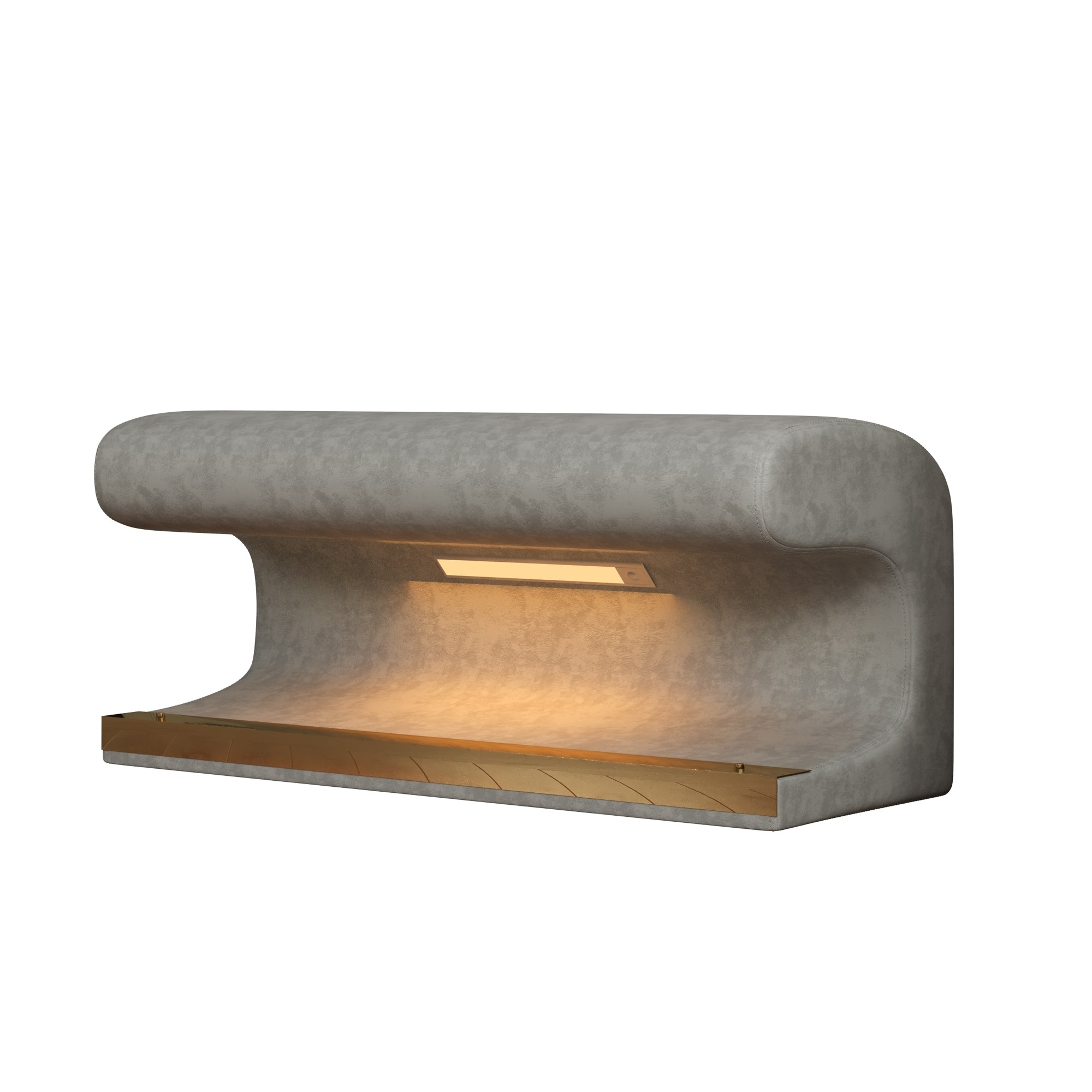 Banc d'entrée ottoman rembourré en cuir avec lumière à capteur LED pour salon, chambre à coucher, bout de lit