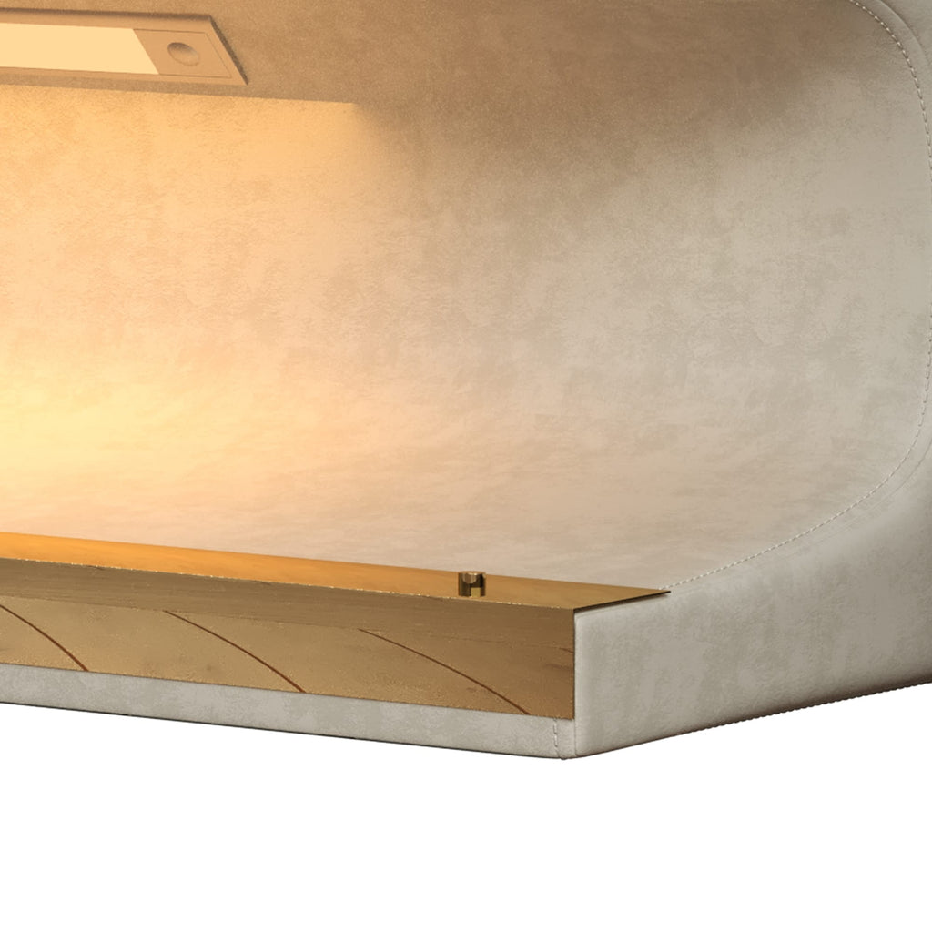 Banc d'entrée ottoman rembourré en cuir avec lumière à capteur LED pour salon, chambre à coucher, bout de lit