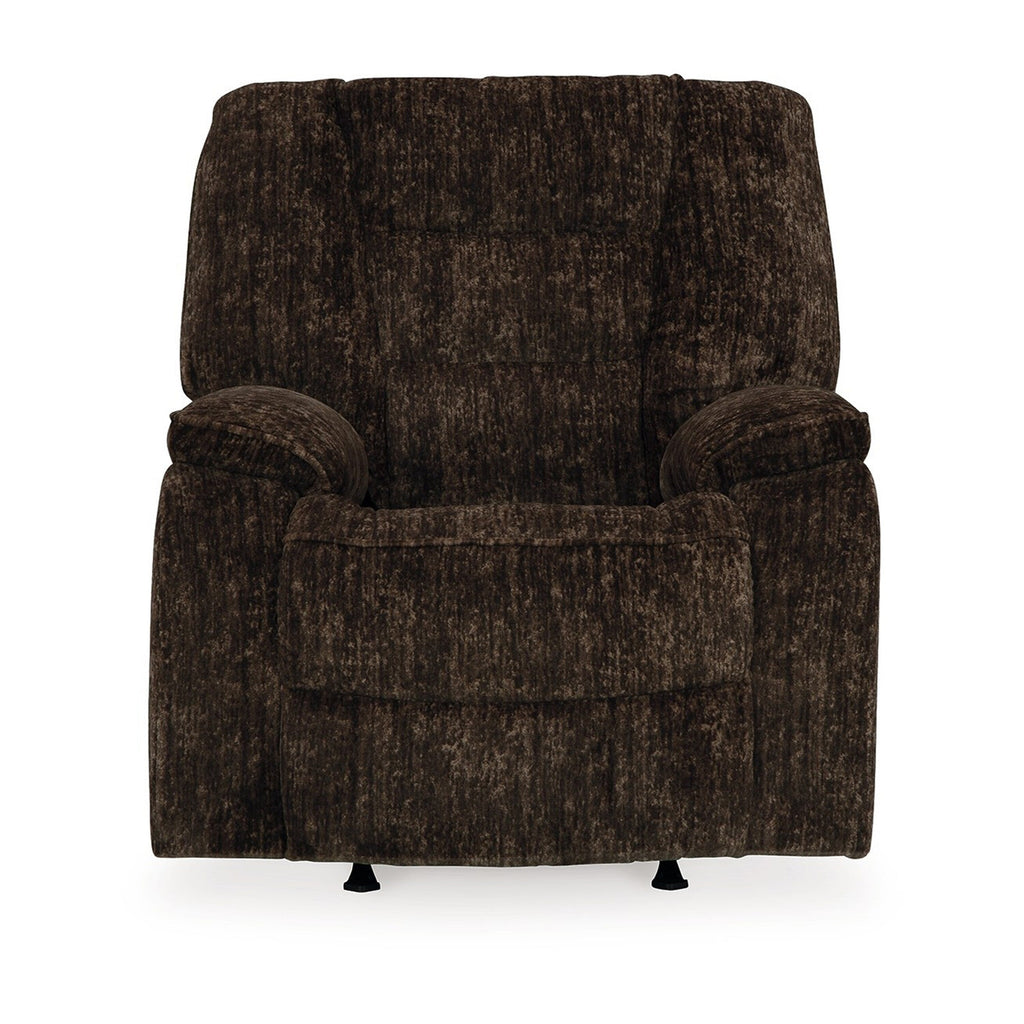 Fauteuil inclinable à bascule manuel Enzo, mousse, polyester marron chocolat