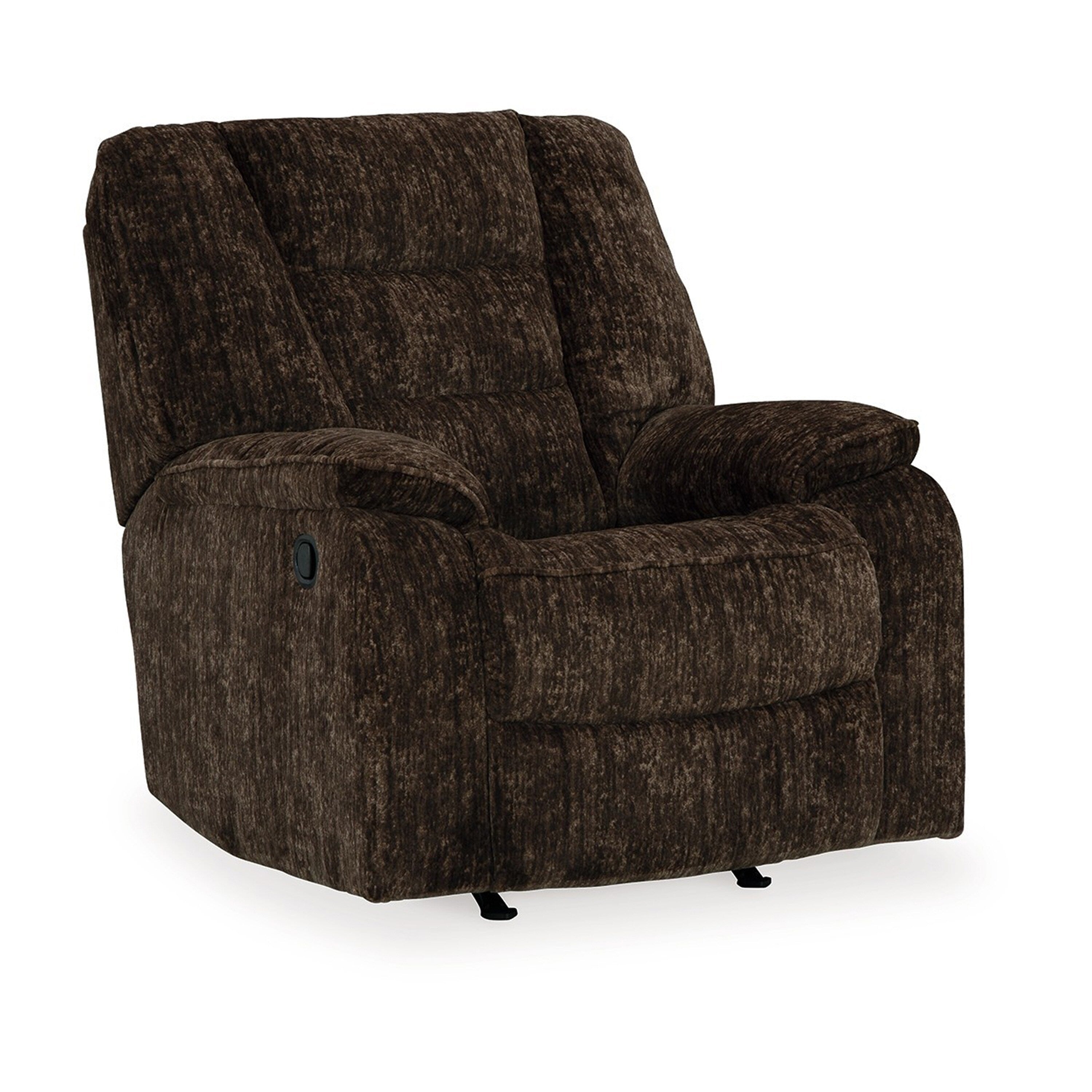 Fauteuil inclinable à bascule manuel Enzo, mousse, polyester marron chocolat