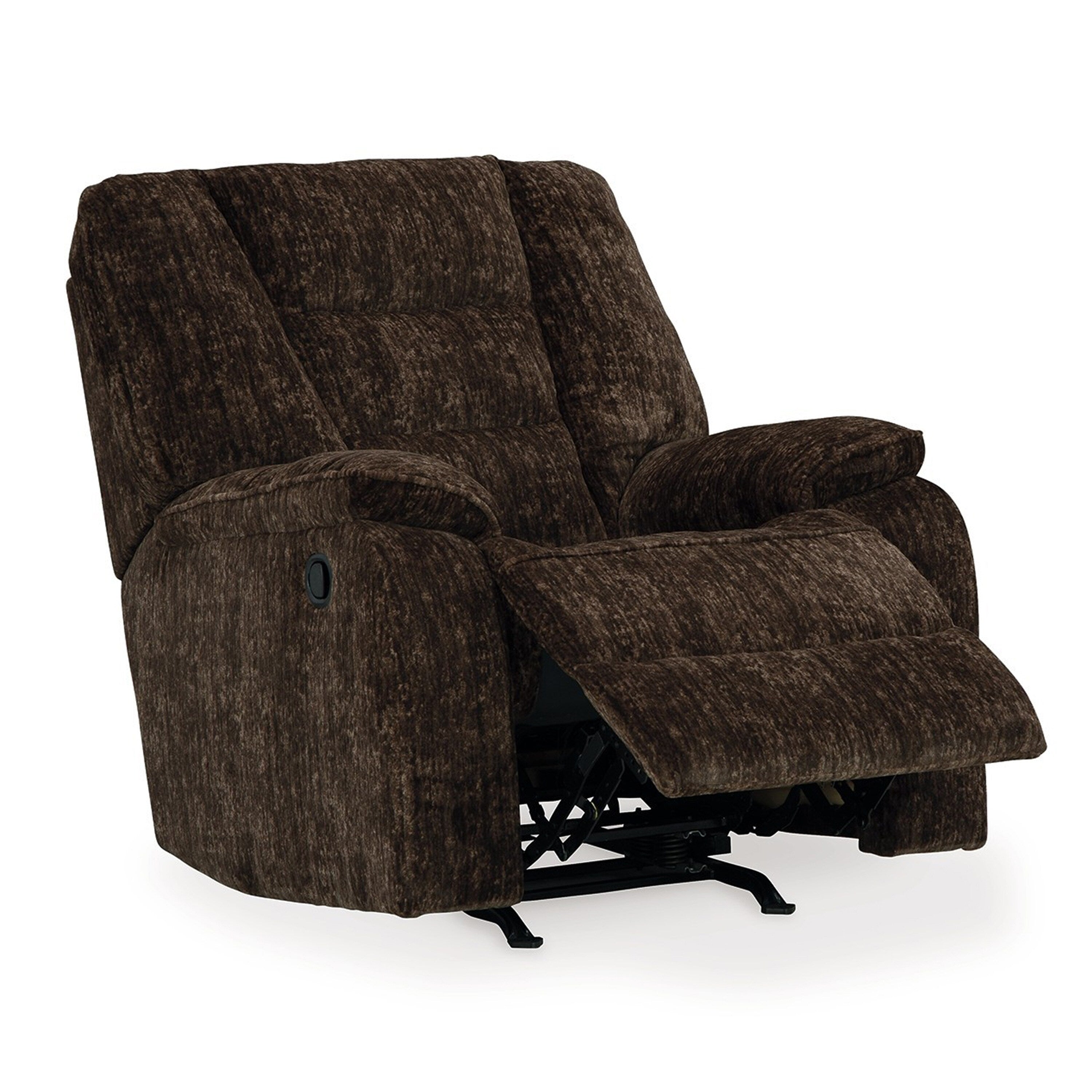Fauteuil inclinable à bascule manuel Enzo, mousse, polyester marron chocolat